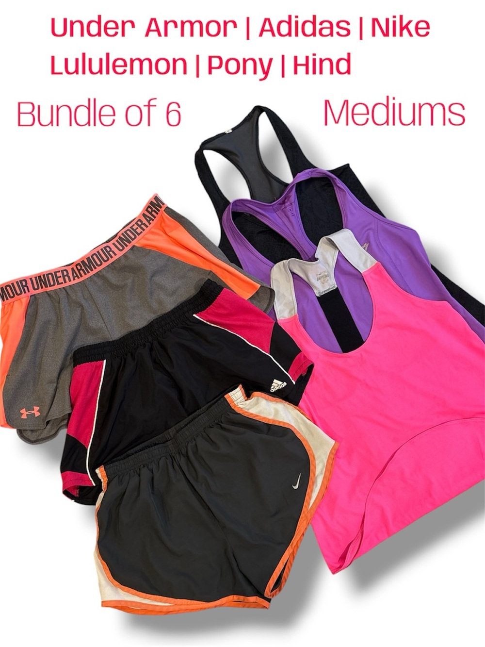 Activewear Bundle Size Medium Nike Lululemon Under Armour Adidas (6 Pcs)